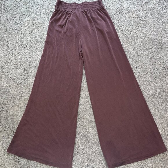 FABLETICS Criss Washed Tie Front Tricot Wide Leg Pants Burgundy - EUC - Size S - Picture 4 of 8